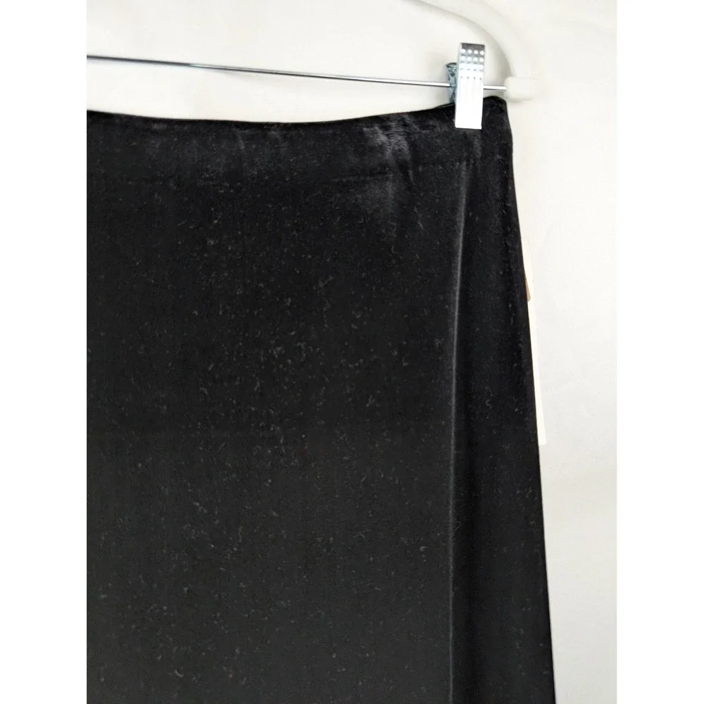 Vintage Whimsigoth Velvet Maxi Skirt Size L‎ Black Elastic Waist Dark Romantic - Picture 7 of 10